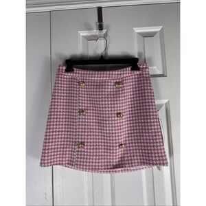 NWT Aura Womens Wool Houndstooth Double Breasted Skirt Size M